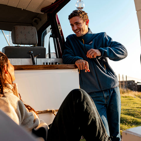 Mens Fryatt Full Zip Sherpa Fleece (Dark Denim)