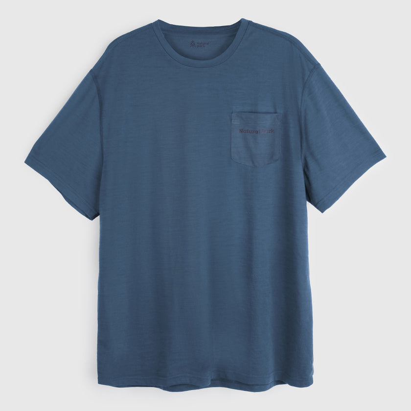 Mens Gaillands Merino Blend Relaxed Tee (Blue Fusion) #contain