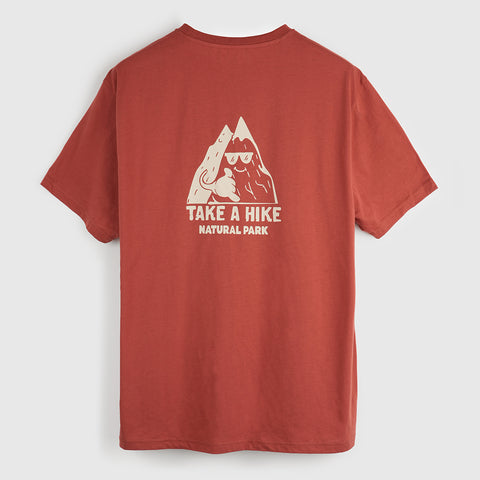 Mens Hike Galatea Relaxed Tee (Etruscan Red) #contain