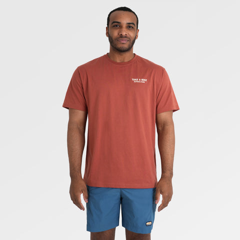Mens Hike Galatea Relaxed Tee (Etruscan Red) §M;183cm