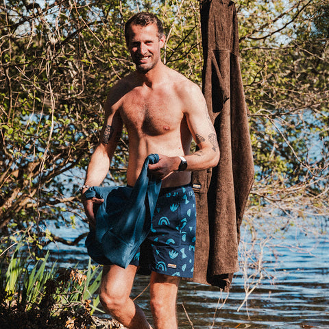 Mens Gator Quick Dry Shorts (Wild Fragments/Maritime Blue) §M;189cm