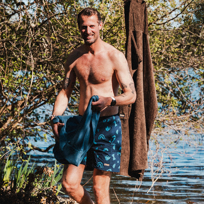 Mens Gator Quick Dry Shorts (Wild Fragments/Maritime Blue) §M;189cm