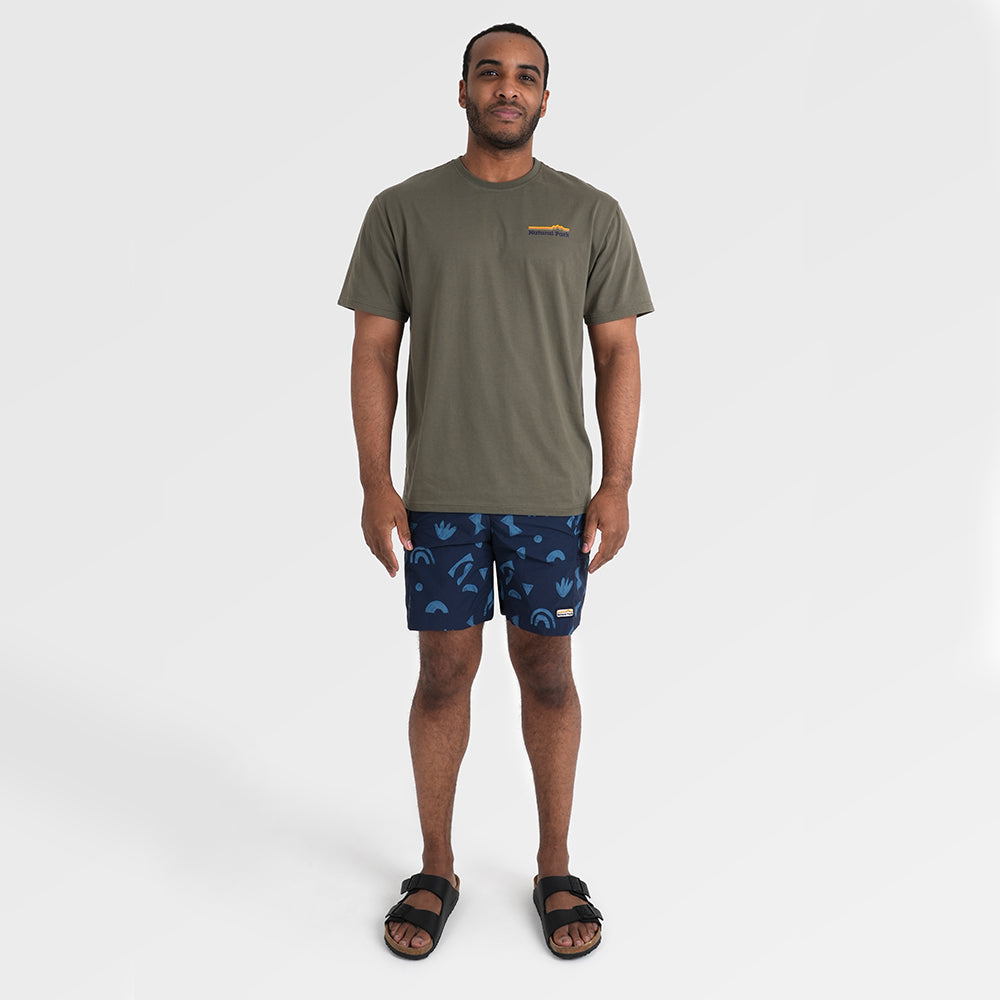 Mens Gator Quick Dry Shorts (Wild Fragments/Maritime Blue) ‡M;183cm
