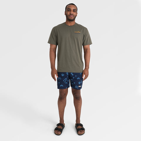 Mens Gator Quick Dry Shorts (Wild Fragments/Maritime Blue) ‡M;183cm