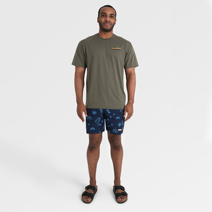 Mens Gator Quick Dry Shorts (Wild Fragments/Maritime Blue) ‡M;183cm