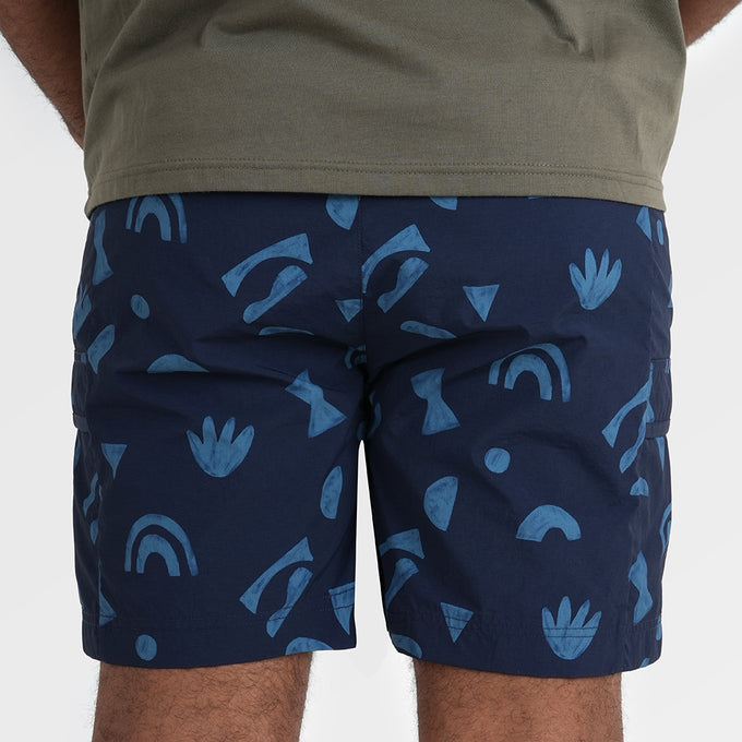 Mens Gator Quick Dry Shorts (Wild Fragments/Maritime Blue) ‡M;183cm