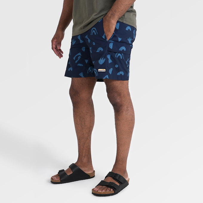 Mens Gator Quick Dry Shorts (Wild Fragments/Maritime Blue) ‡M;183cm