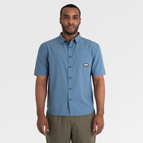 Mens Greenstone Lightweight Short Sleeve Shirt (Blue Fusion) ‡M;183cm
