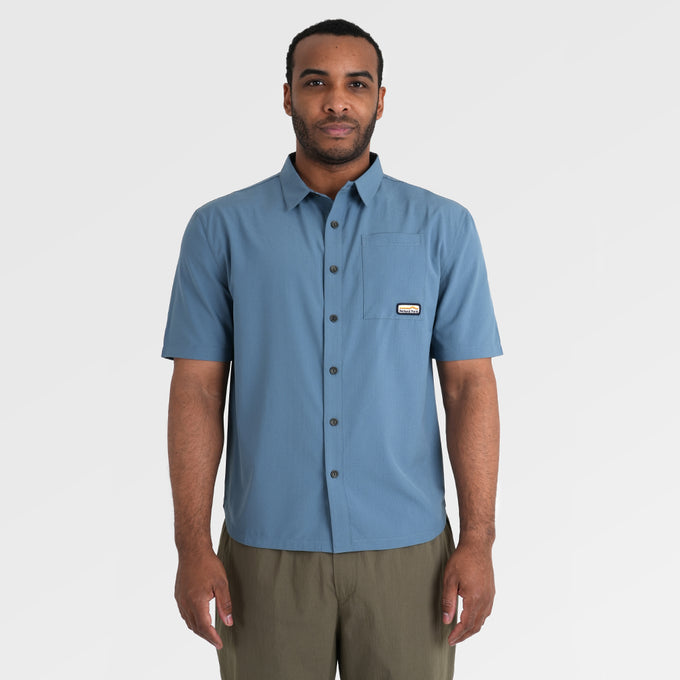 Mens Greenstone Lightweight Short Sleeve Shirt (Blue Fusion) ‡M;183cm
