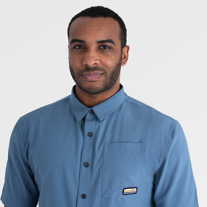 Mens Greenstone Lightweight Short Sleeve Shirt (Blue Fusion) ‡M;183cm