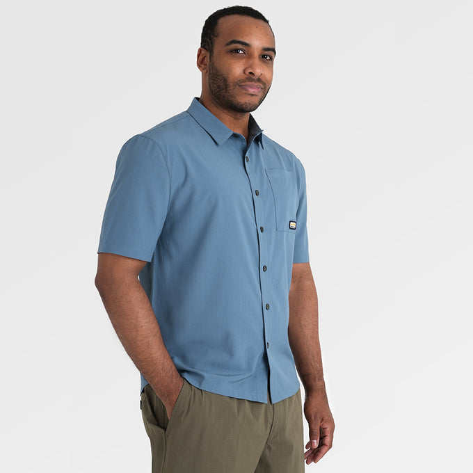 Mens Greenstone Lightweight Short Sleeve Shirt (Blue Fusion) ‡M;183cm