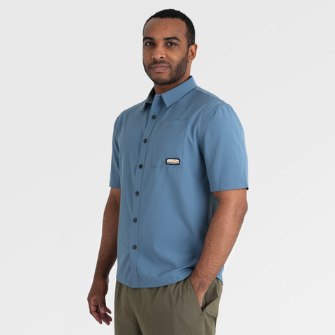 Mens Greenstone Lightweight Short Sleeve Shirt (Blue Fusion) ‡M;183cm