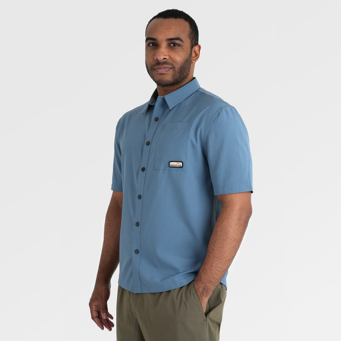 Mens Greenstone Lightweight Short Sleeve Shirt (Blue Fusion) ‡M;183cm