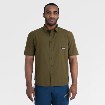 Mens Greenstone Lightweight Short Sleeve Shirt (Dark Olive) §M;183cm