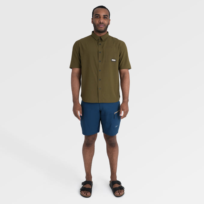Mens Greenstone Lightweight Short Sleeve Shirt (Dark Olive) §M;183cm