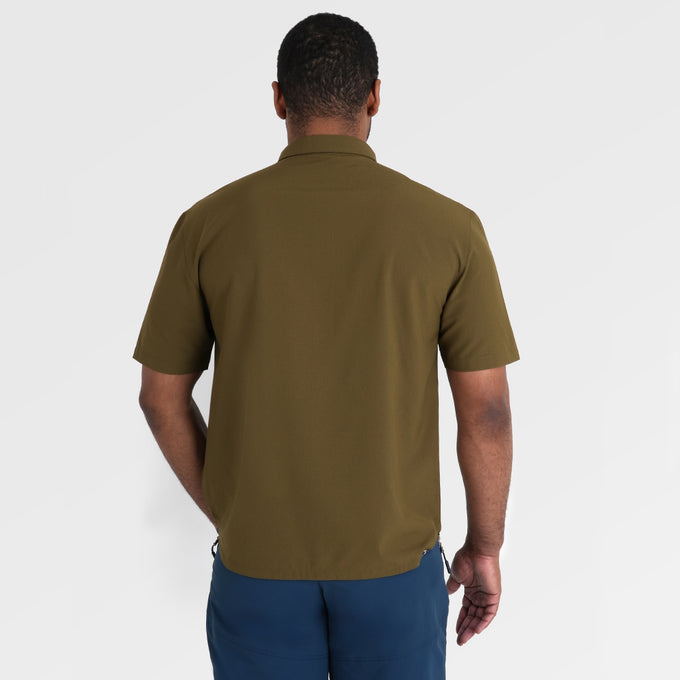 Mens Greenstone Lightweight Short Sleeve Shirt (Dark Olive) §M;183cm