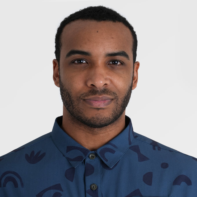 Mens Greenstone Lightweight Short Sleeve Shirt (Wild Fragments/Moonlit Ocean) ‡M;183cm