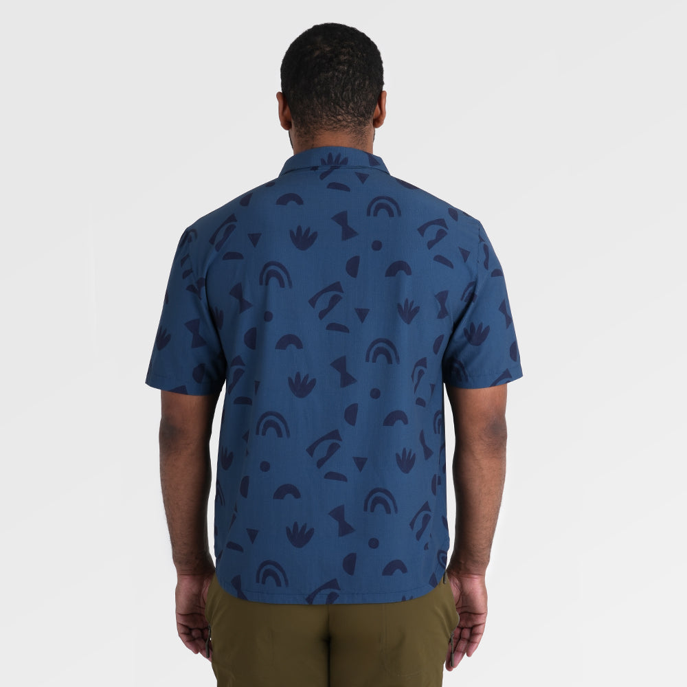 Mens Greenstone Lightweight Short Sleeve Shirt (Wild Fragments/Moonlit Ocean) ‡M;183cm