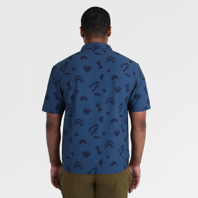 Mens Greenstone Lightweight Short Sleeve Shirt (Wild Fragments/Moonlit Ocean) ‡M;183cm