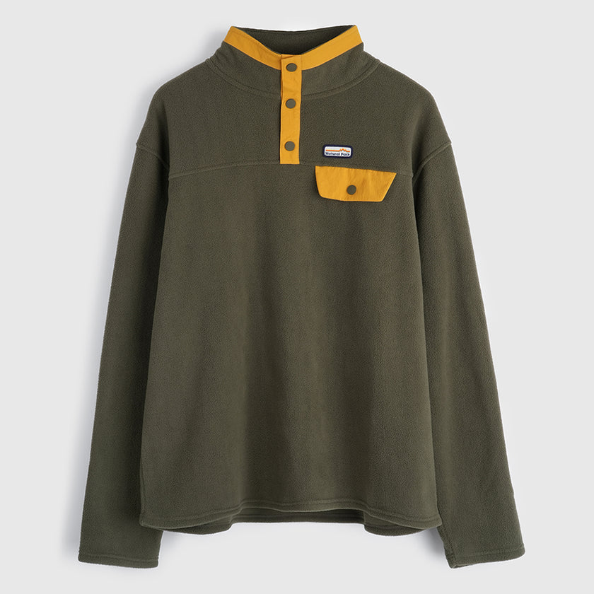 Mens Grinnell Snap Pullover Fleece (Kalamata/Gold Fusion) #contain
