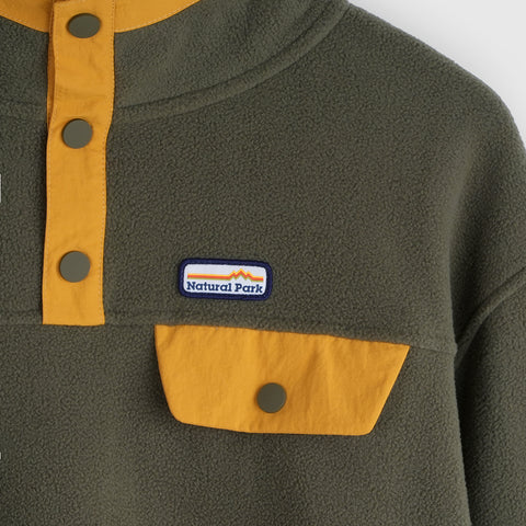 Mens Grinnell Snap Pullover Fleece (Kalamata/Gold Fusion)