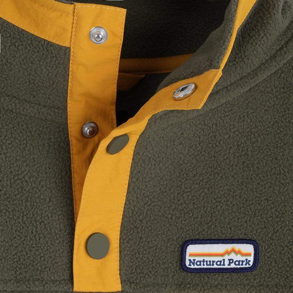 Mens Grinnell Snap Pullover Fleece (Kalamata/Gold Fusion)