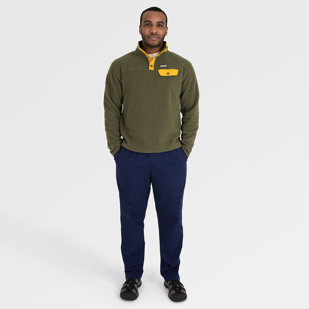 Mens Grinnell Snap Pullover Fleece (Kalamata/Gold Fusion) §M;183cm