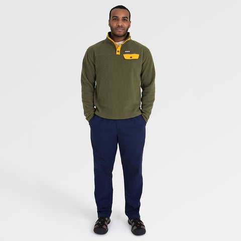 Mens Grinnell Snap Pullover Fleece (Kalamata/Gold Fusion) §M;183cm