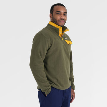 Mens Grinnell Snap Pullover Fleece (Kalamata/Gold Fusion) §M;183cm