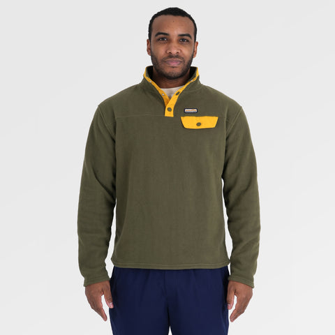 Mens Grinnell Snap Pullover Fleece (Kalamata/Gold Fusion) §M;183cm
