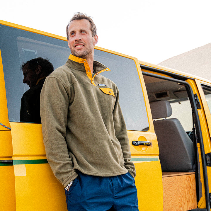 Mens Grinnell Snap Pullover Fleece (Kalamata/Gold Fusion) ‡M;189cm