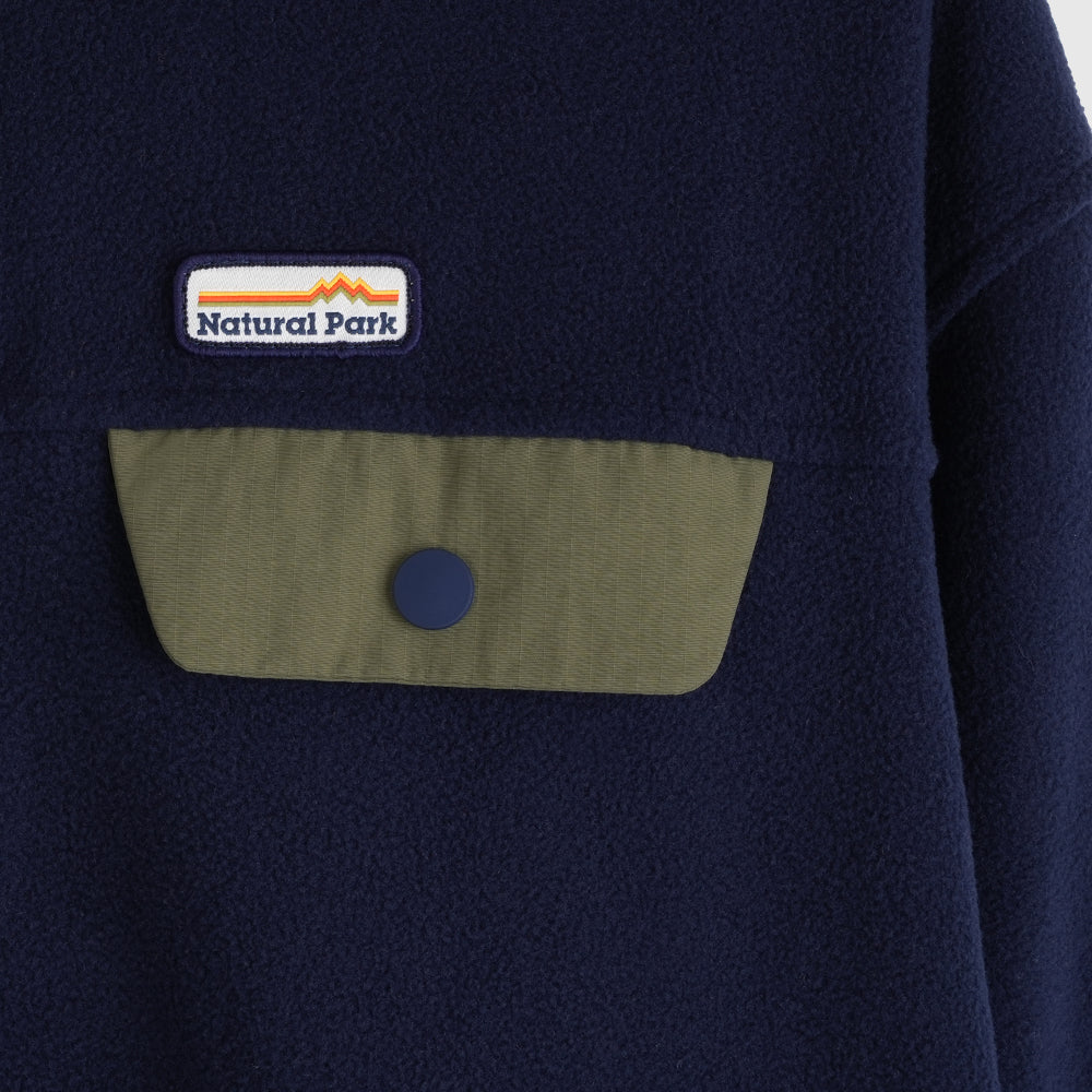 Mens Grinnell Snap Pullover Fleece (Maritime Blue/Kalamata)