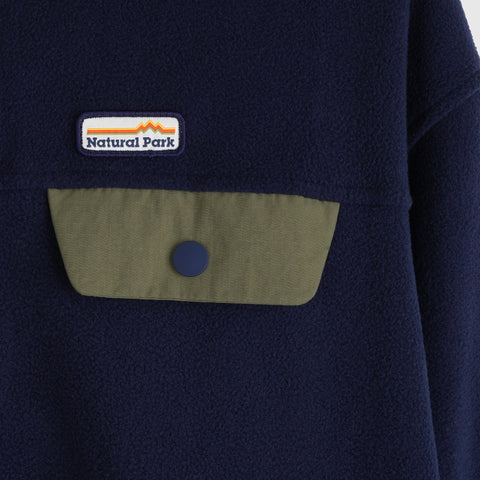 Mens Grinnell Snap Pullover Fleece (Maritime Blue/Kalamata)