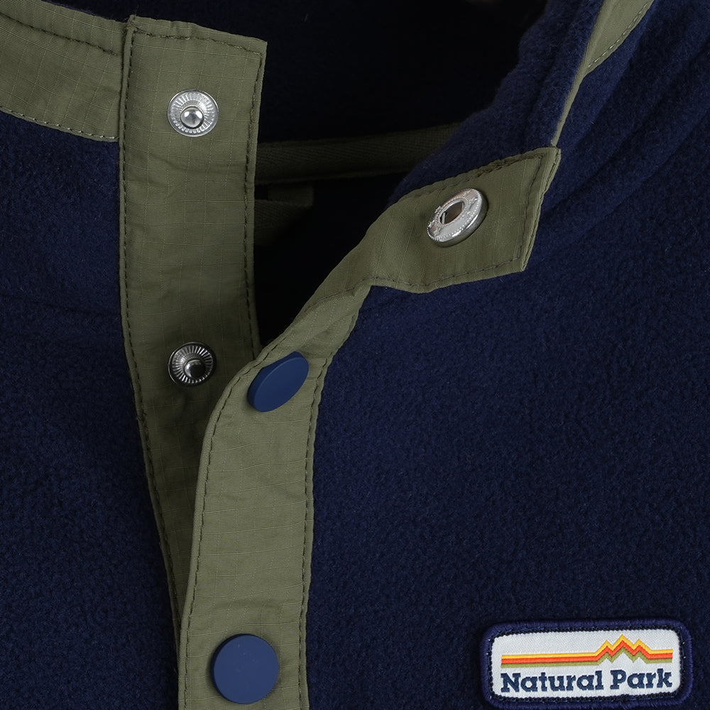 Mens Grinnell Snap Pullover Fleece (Maritime Blue/Kalamata)