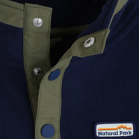 Mens Grinnell Snap Pullover Fleece (Maritime Blue/Kalamata)