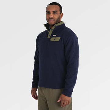 Mens Grinnell Snap Pullover Fleece (Maritime Blue/Kalamata) §M;183cm