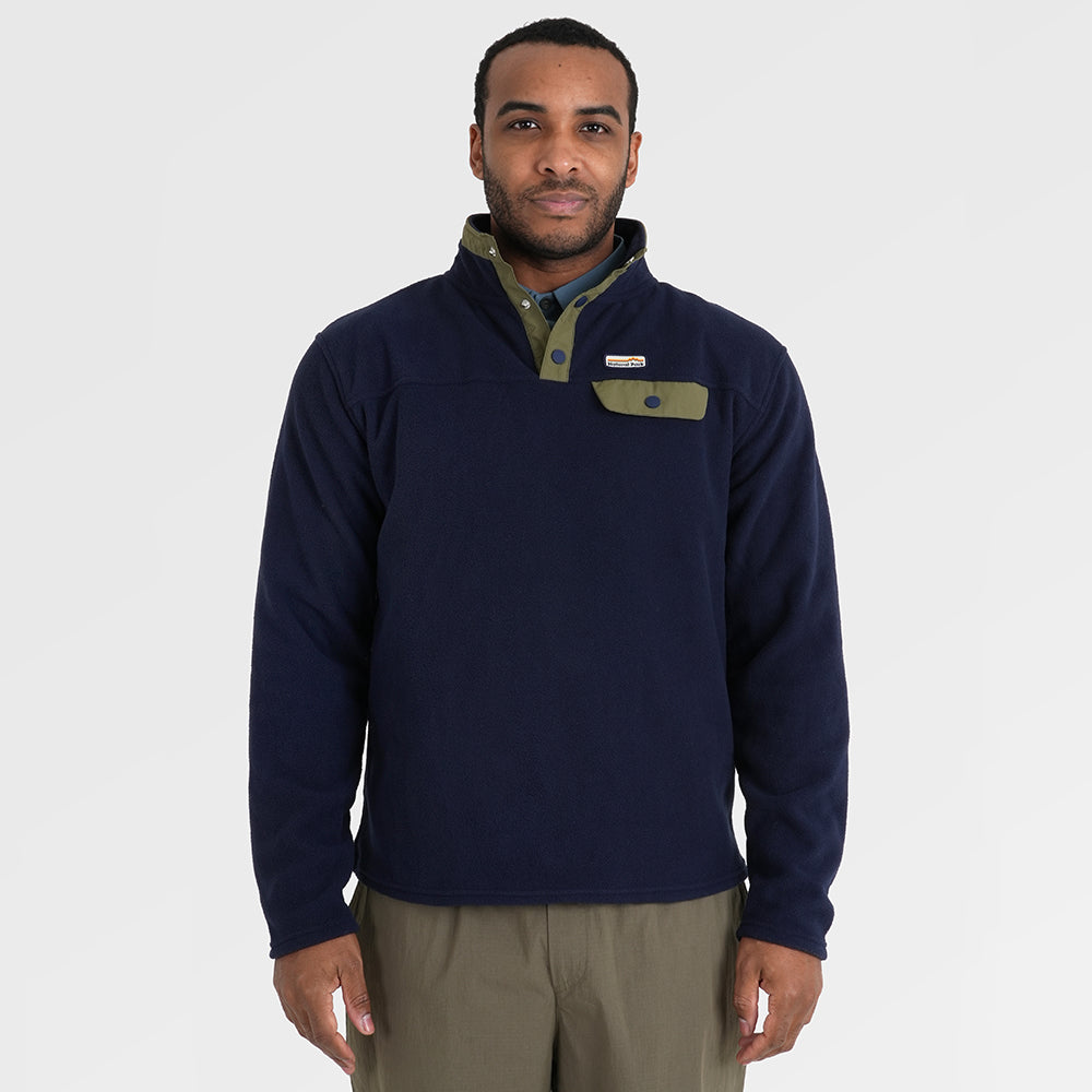 Mens Grinnell Snap Pullover Fleece (Maritime Blue/Kalamata) §M;183cm