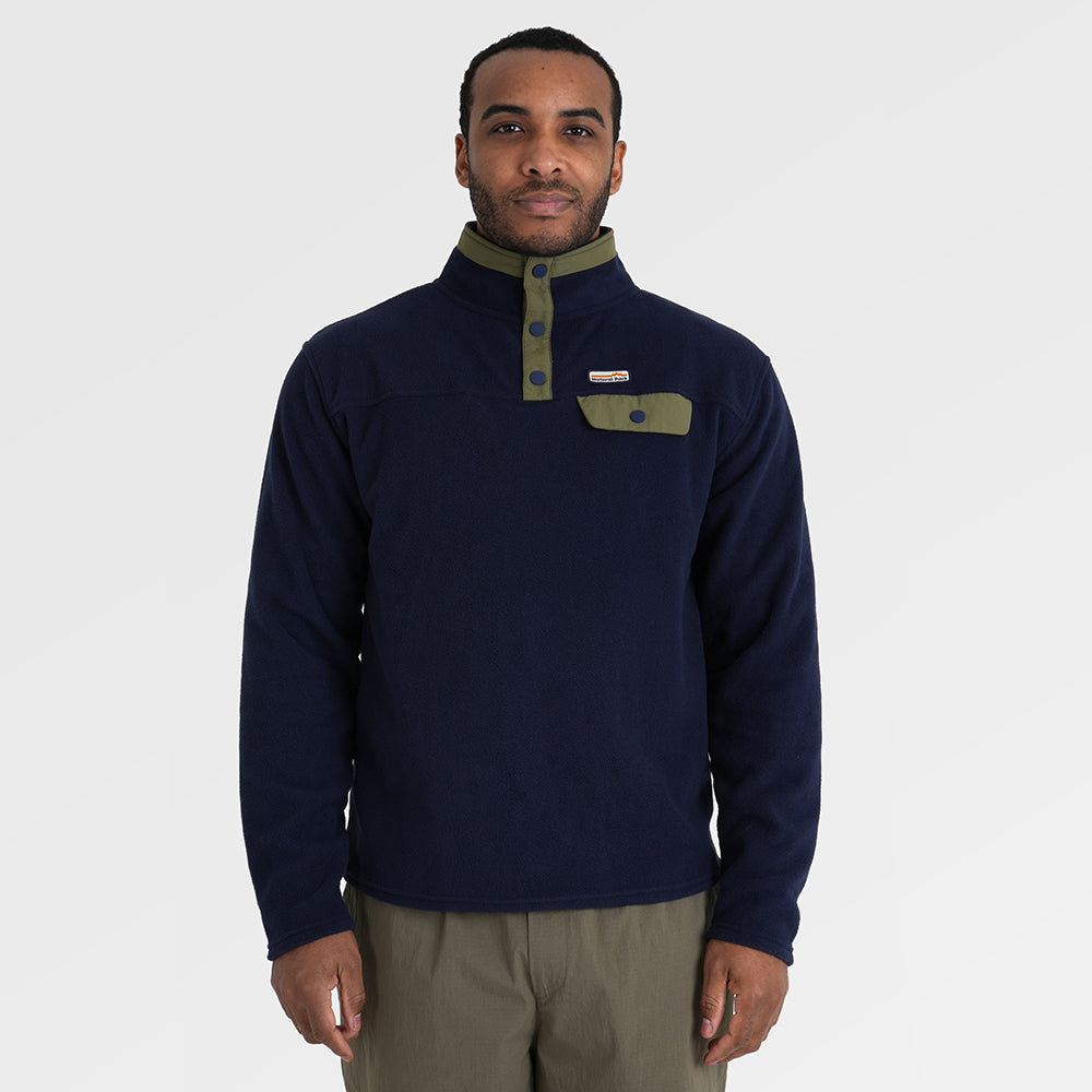 Mens Grinnell Snap Pullover Fleece (Maritime Blue/Kalamata) §M;183cm