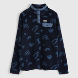 Mens Grinnell Snap Pullover Fleece (Wild Fragments/Maritime Blue) #contain