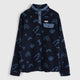 Mens Grinnell Snap Pullover Fleece (Wild Fragments/Maritime Blue) #contain
