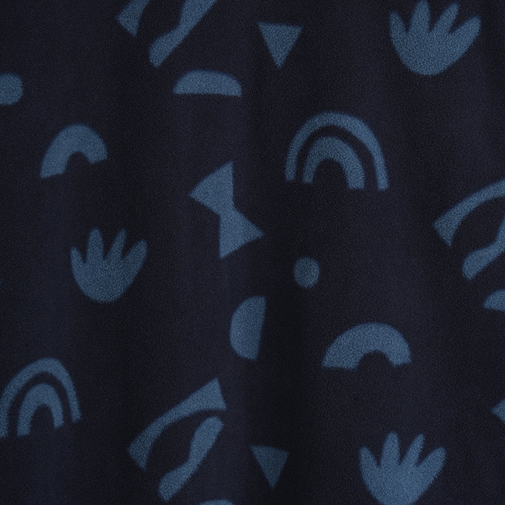 Mens Grinnell Snap Pullover Fleece (Wild Fragments/Maritime Blue)