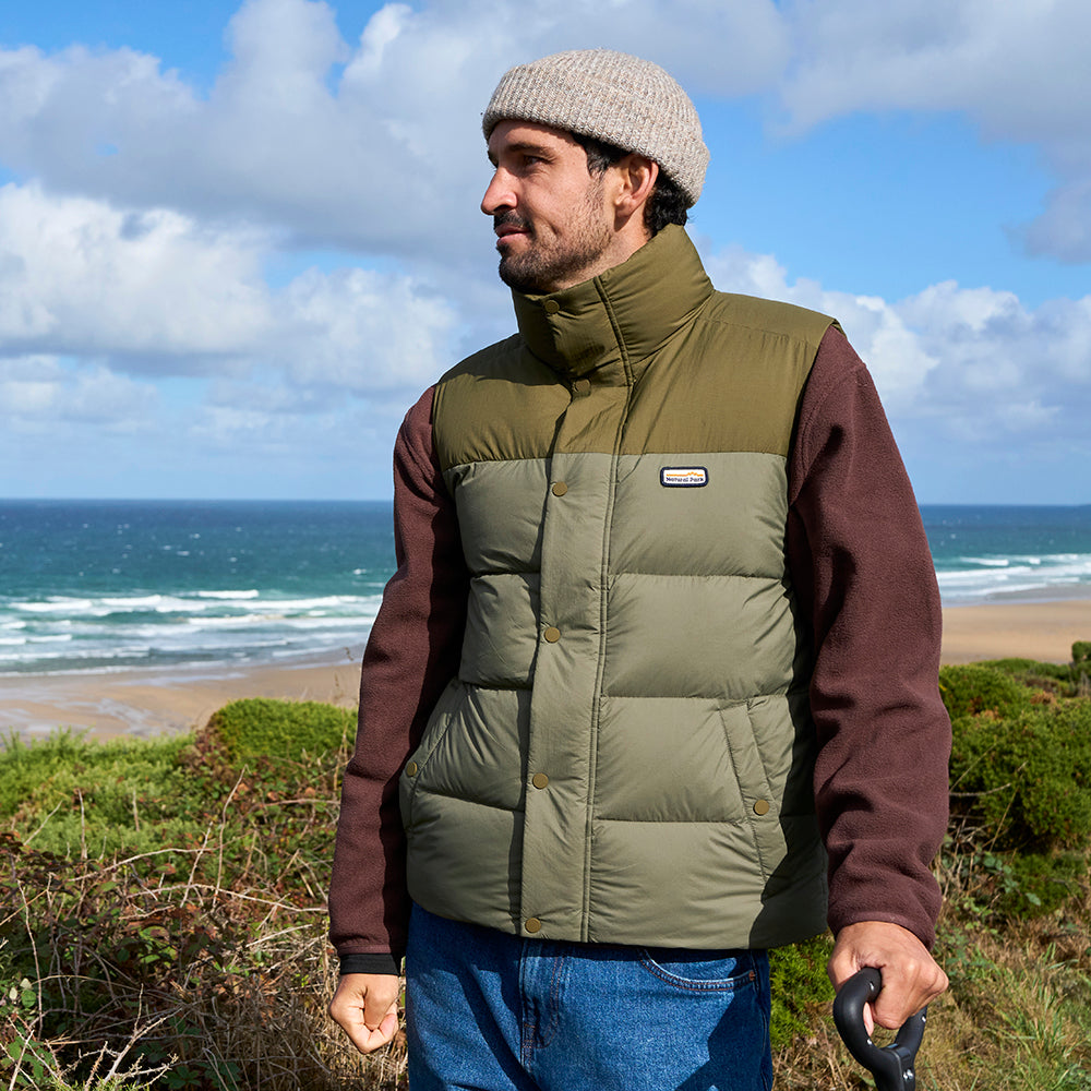 Mens Hedgson Down Puffer Gilet (Kalamata/Dark Olive) §M;191cm