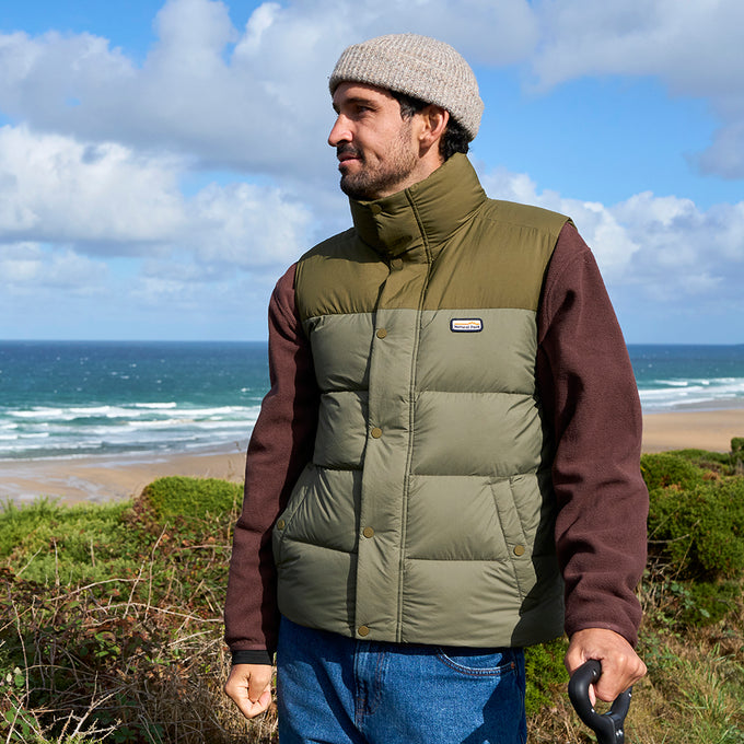 Mens Hedgson Down Puffer Gilet (Kalamata/Dark Olive) §M;191cm