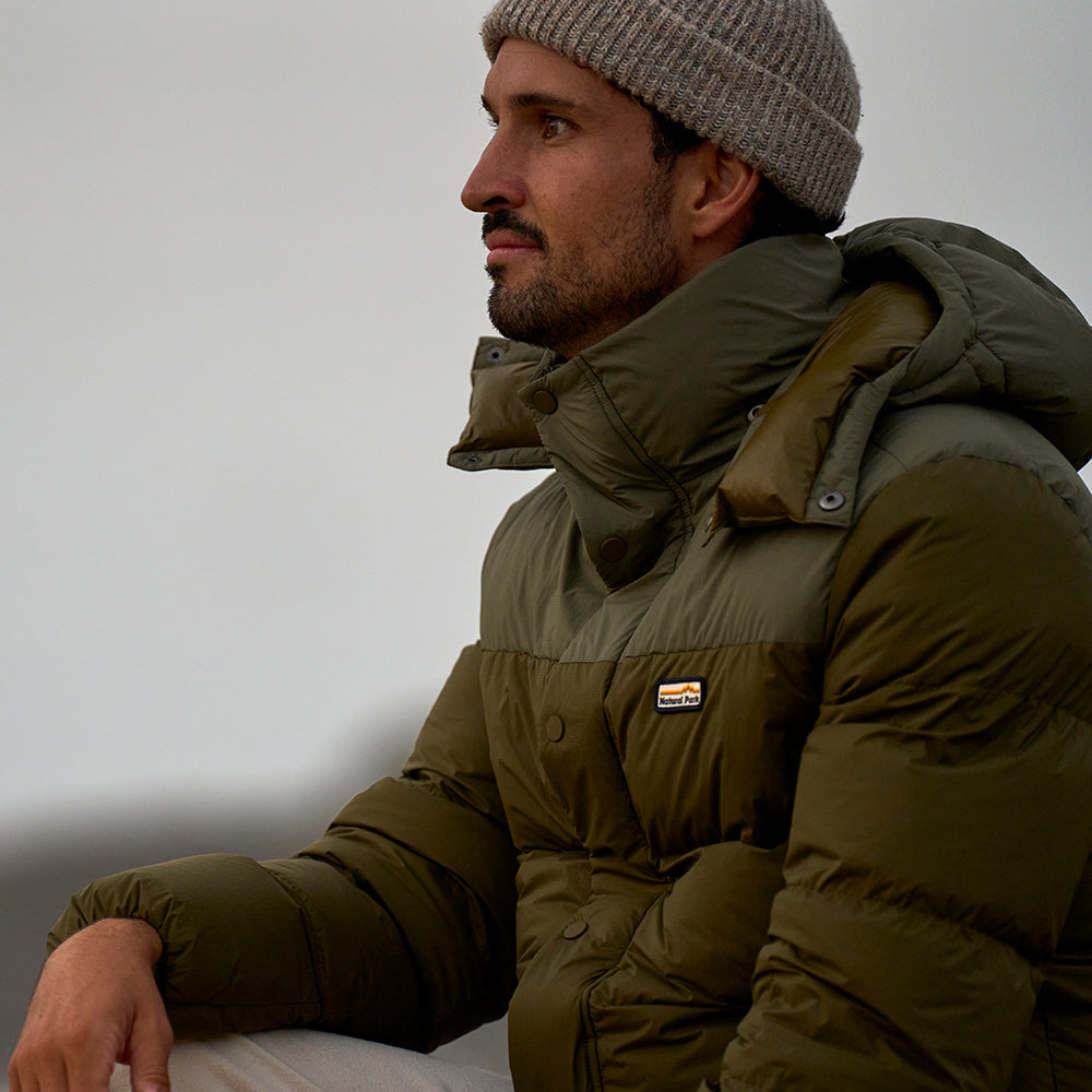 Mens Hedgson Down Puffer Jacket (Dark Olive/Kalamata) §M;191cm