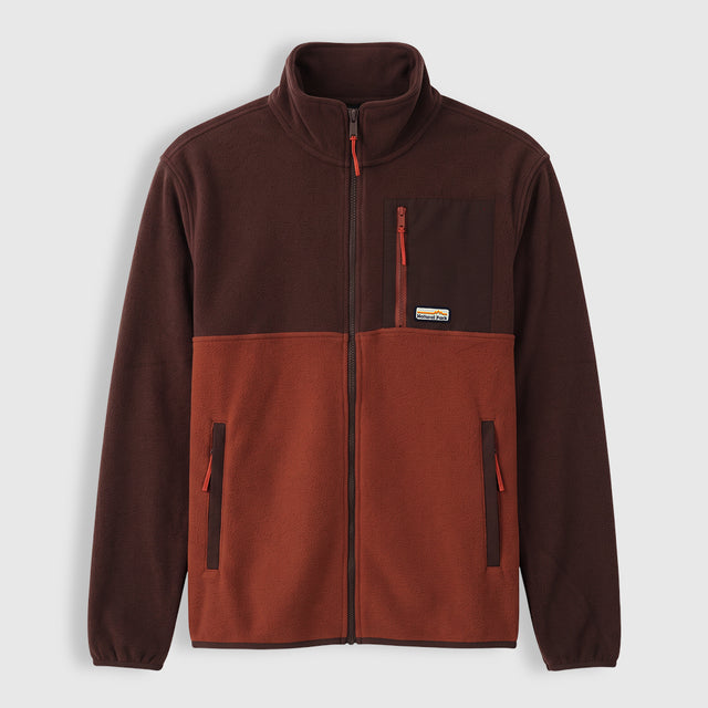 Mens Hurston Full Zip Fleece (Cordovan/Sequoia) #contain