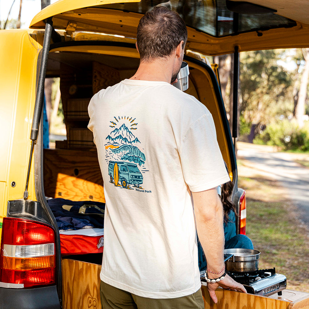 Mens Van Life Galatea Relaxed Tee (Antique White) ‡M;189cm