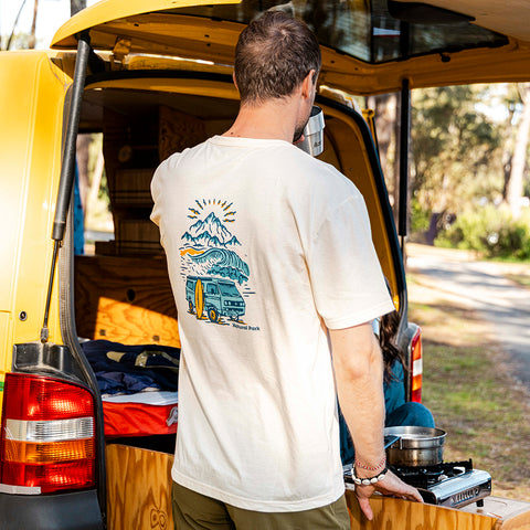 Mens Van Life Galatea Relaxed Tee (Antique White) ‡M;189cm