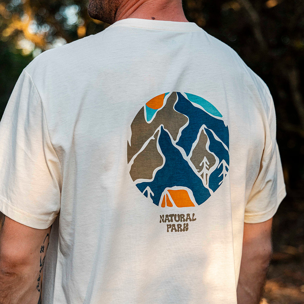 Mens Wild Camp Galatea Relaxed Tee (Antique White) ‡M;189cm