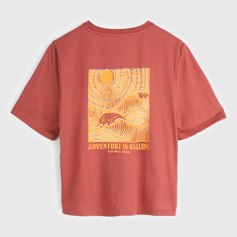 Womens Adventure Galatea Relaxed Tee (Etruscan Red) #contain