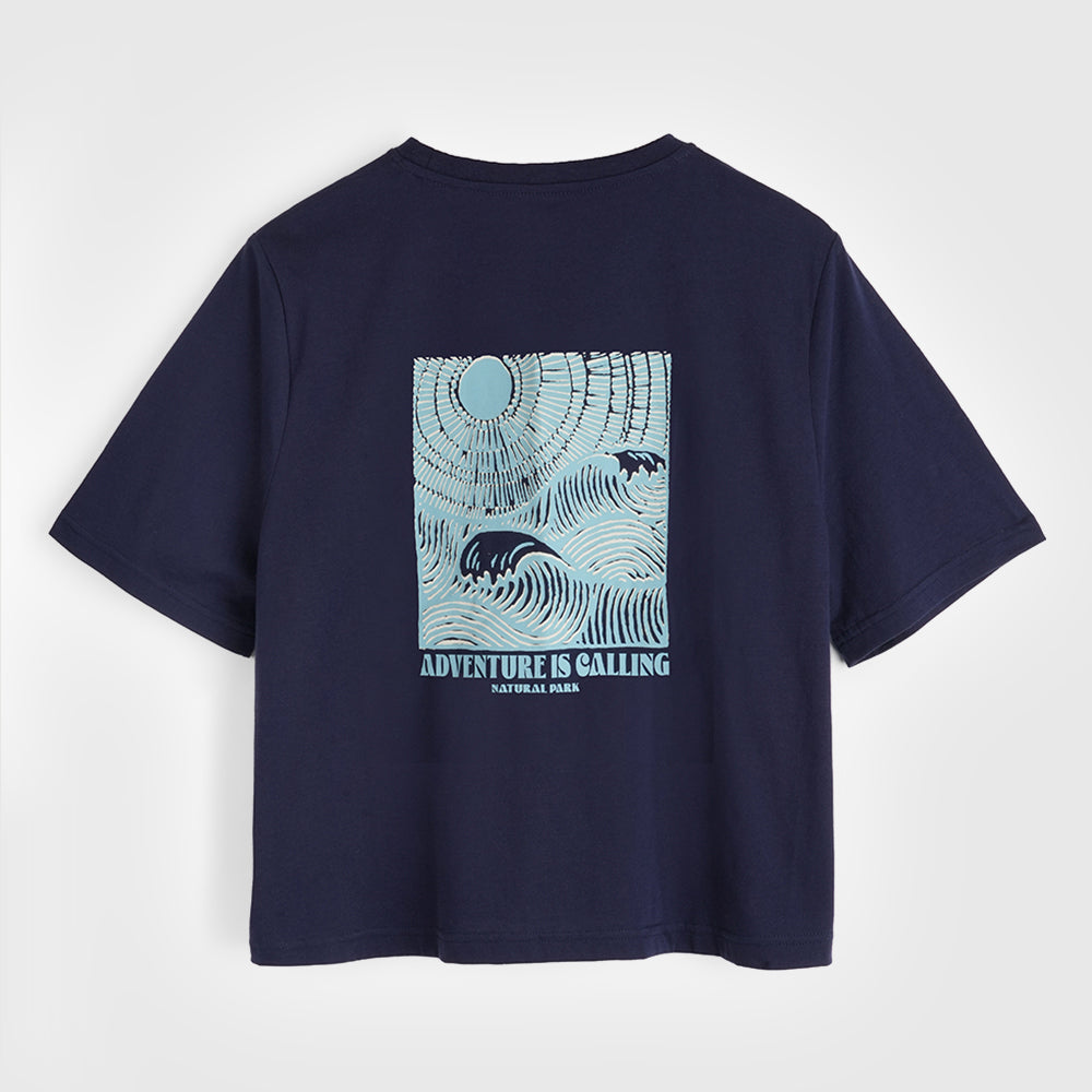 Womens Adventure Galatea Relaxed Tee (Maritime Blue) #contain